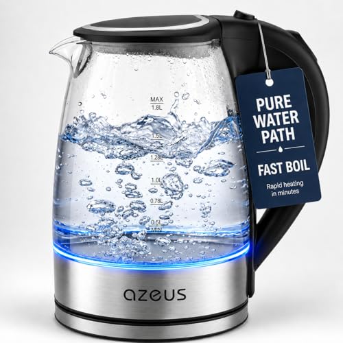 1.8L Electric Stainless Steel Kettle with Auto Shut-Off and Swivel Base