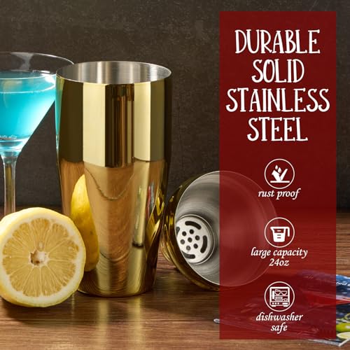 Wukuna 12-Piece Cocktail Shaker Set with Bamboo Stand - Bartender Kit for Home Bar