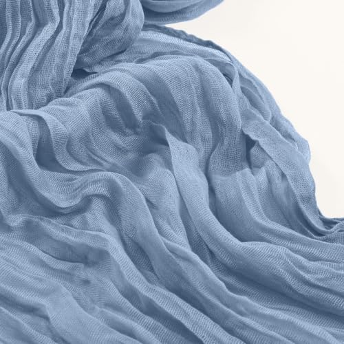 8 Pack Dusty Blue Cheesecloth Table Runners 23 x 120 Inch - 10Ft - Pepmily