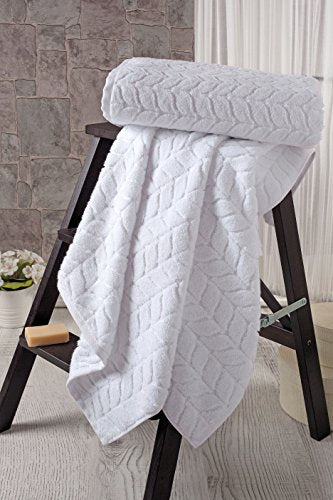 Luxury Turkish Cotton Bath Towel Set - Ultra-Plush Quick-Dry Jacquard (2 Pack)