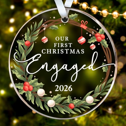 HEXMOZ Engaged 2026 Christmas Ornament for Couples - Bridal Keepsake Gift