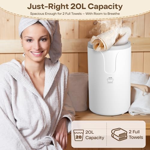 20L Large Towel Warmer Bucket with Timer, Fragrance Discs & Safety Shut-Off
