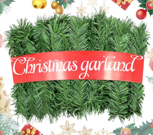 PLACHIDAY 3 Pack Christmas Garlands 16.4 ft Each - Full Evergreen Pine for Tree, Mantle, Staircase (GL-GR54-A-P1-13)