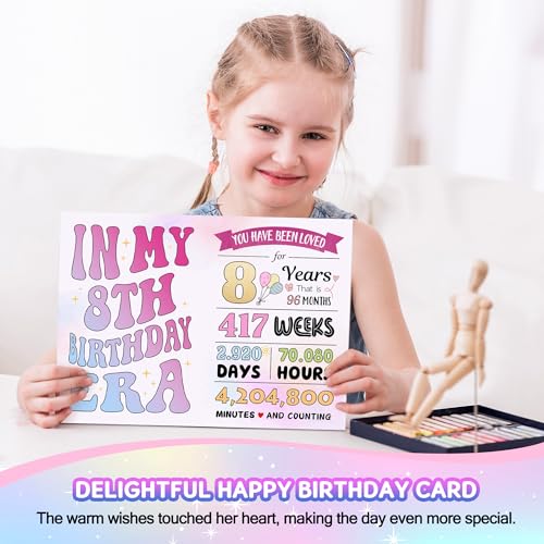 Launrada 8 Year Old Girl Birthday Gift Set - Trendy 8th Birthday Accessories & Toys (8 Year Old Style)