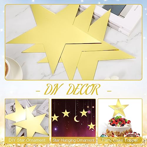 40 Pcs 11-Inch Gold Star Cutouts - Double-Sided Cardstock Party Decor
