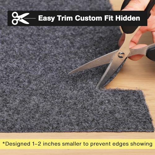 8x10 Non-Slip Rug Pad for Hardwood Floors, 1/8" Waterproof Felt Underlay