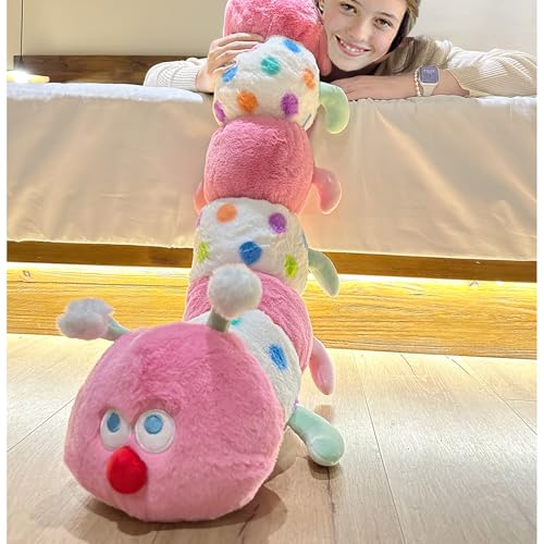 Hofun4U 43-Inch Pink Caterpillar Plush Pillow - Kids & Home Decor Gift