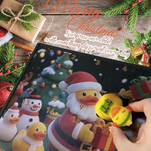 Rubber Duck Advent Calendar - 24 Day Christmas Countdown Toy Set for Kids