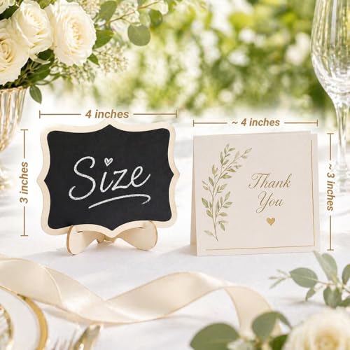 Mini Chalkboard Signs with Easel Stand (20 Pack) - Food Labels & Place Cards