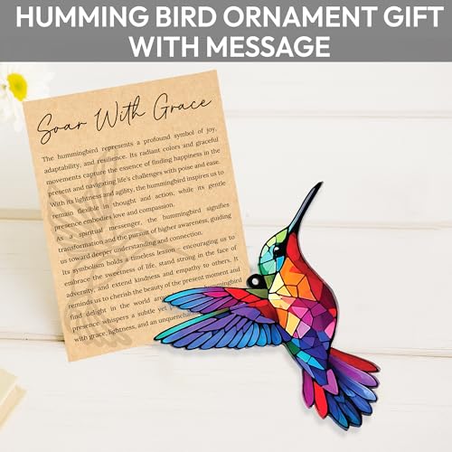 Rainbow Hummingbird Christmas Ornament - Hanging Tree Decor by Sensemory