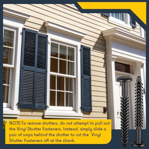 12 Pack Vinyl Shutter Fasteners, UV Resistant Exterior Shutter Spike Loks