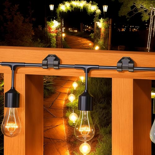 Outdoor String Light Clips - Weatherproof Screw-Mount Hangers, 50 Pack