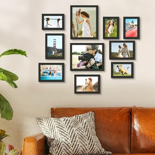 10-Piece Picture Frame Set, Black Collage Frames for Wall Gallery Decor