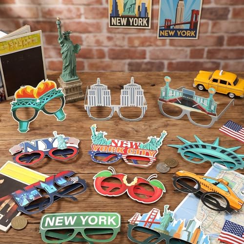 36 Pcs New York City Theme Party Paper Eyeglasses Photo Booth Props
