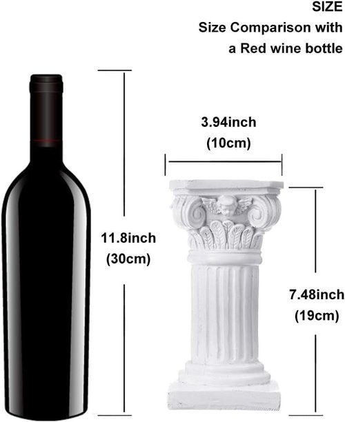Etiger Roman Pillar | Greek Column Resin Statue - Elegant Centerpiece for Home & Garden Decoration (White)