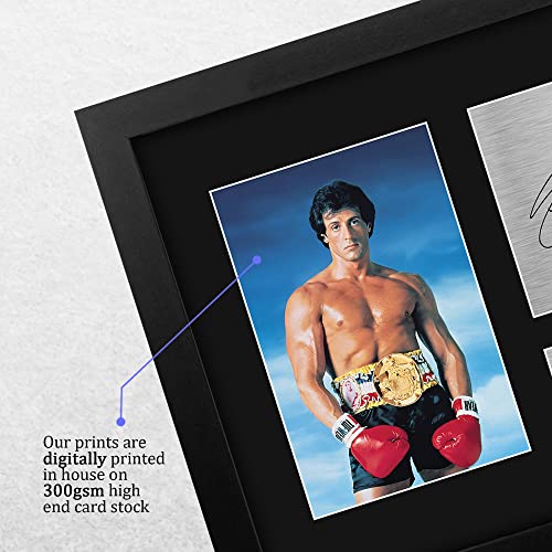 Sylvester Stallone Rocky Movie Autograph Photo Framed - Black Frame - US Letter