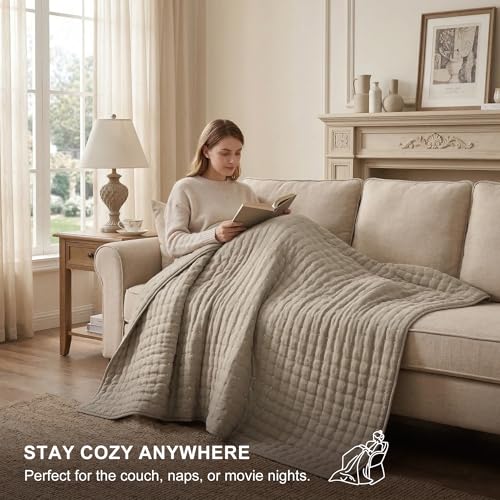 WDCOZY Beige Queen Size Quilt Bedding Set, 3-Piece Lightweight Soft Coverlet