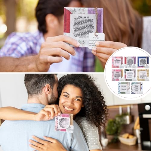 8 Pack Mini Prayer Quilts with Wooden Cross – Inspirational Gifts