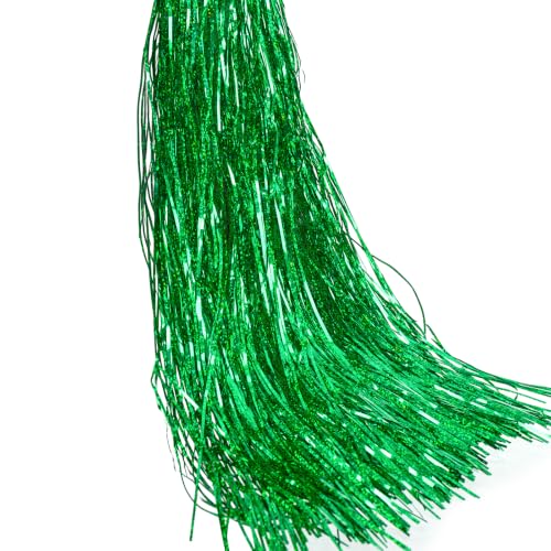 Green Iridescent Christmas Tinsel Icicles - 2500+ Strands Holiday Tree Decor