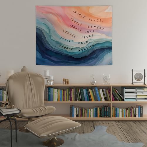 Mental Health Wall Tapestry - Inhale Exhale Therapy Office Decor