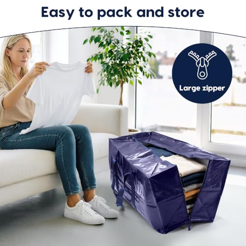RMOHRO 6 Pack Heavy Duty Moving Bags with Side Zipper and 93L Capacity