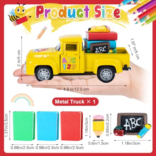 5-Inch Coastal Beach Theme Mini Truck Decor with Seashell Accessories
