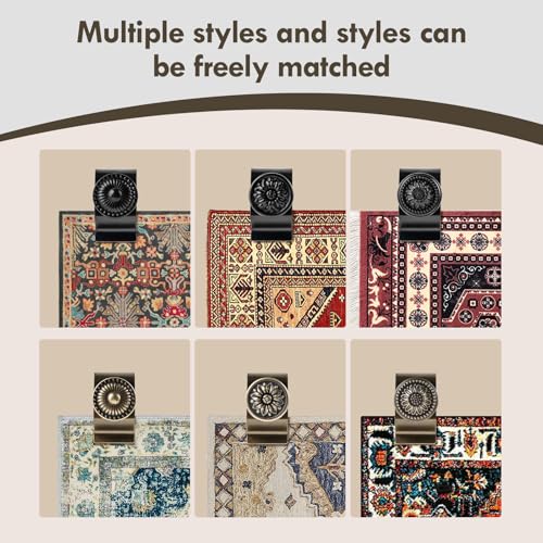 Stainless Steel Tapestry Hangers for Wall - 4 Pack Quilt Clips (Bronze)