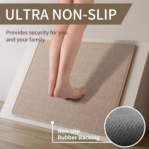 Non-Slip Kitchen Rug 17x30 Inch, Washable Absorbent Floor Mat for Sink