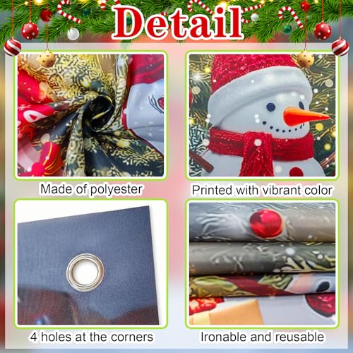 Lecheme Christmas Backdrop North Pole Banner 6x3.6 ft – 180x110 cm