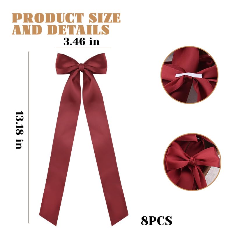 Red Bow for Wine Glasses - Wedding & Bridal Party Decor, Borhmty