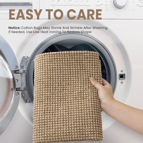 Woven Runner Rug 2x5 Ft - Washable Non-Slip Hallway & Kitchen Carpet