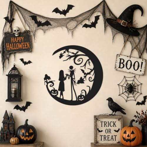 Arosche Black Halloween Christmas Nightmare Metal Wall Art Sign