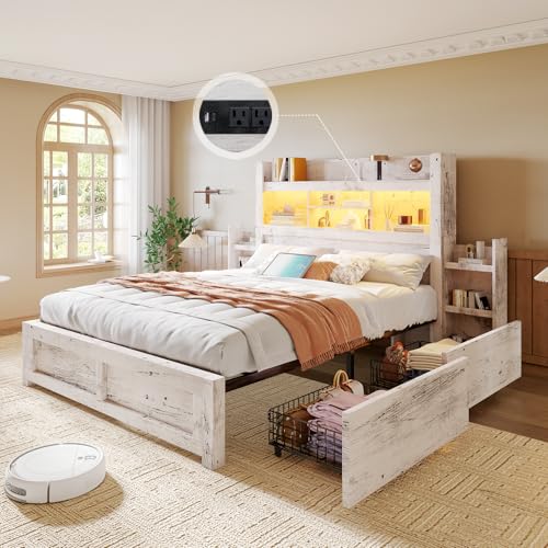 5-Piece Queen Bedroom Furniture Set with Storage Bed and Charging Nightstands