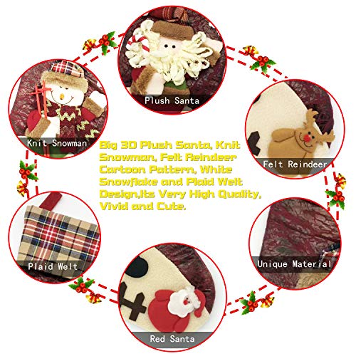 21-Inch Large Felt Christmas Stocking with 3D Animal Design for Holiday Decor