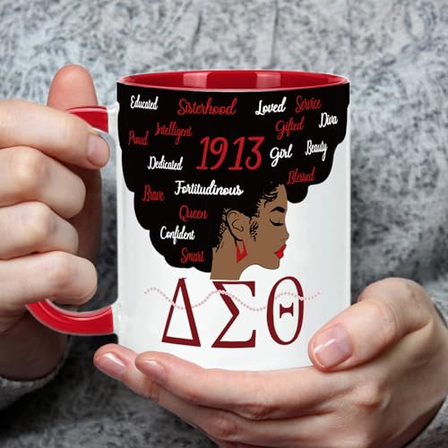 Toshiy Dst Sorority Mug Red 11oz - Delta Sorority Gifts for Women