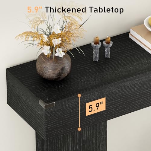 63-Inch Farmhouse Console Table, Narrow Wood Sofa Table for Entryway