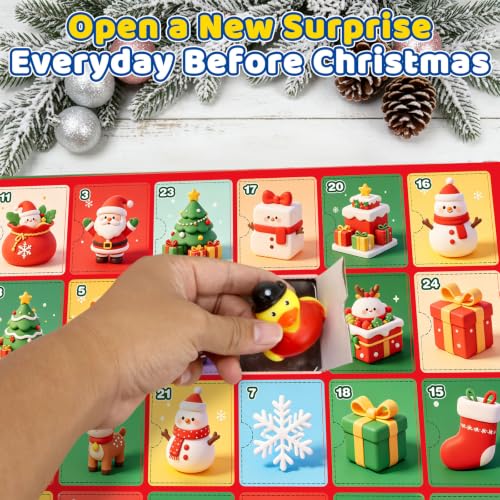 Christmas Rubber Duck Advent Calendar - 24 Day Countdown Toys for Kids