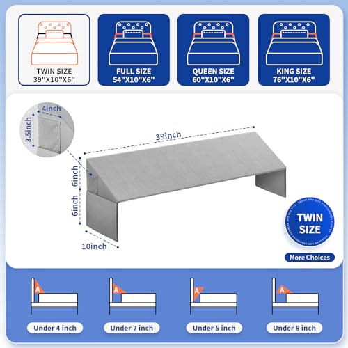 Bed Wedge Pillow for Headboard Gap Filler - Twin Size Foam Support