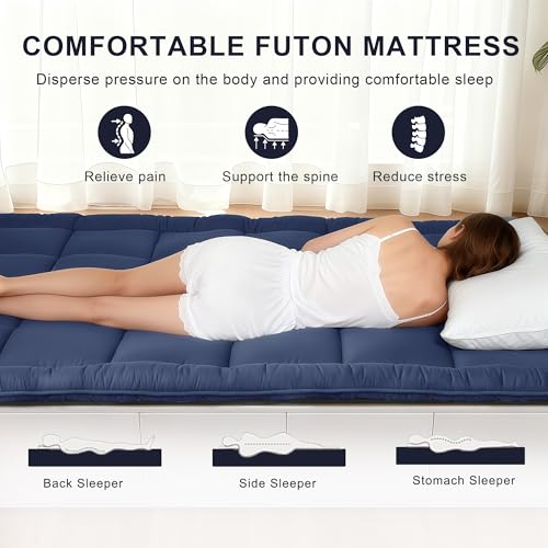 Twin Size Japanese Floor Futon Mattress - 5-Layer Foldable Sleeping Pad