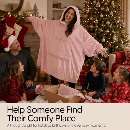 Oversized Wearable Blanket Hoodie with Sherpa Lining