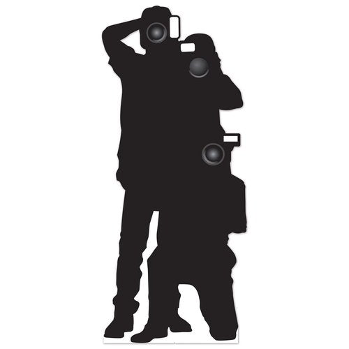 Beistle Life Size Paparazzi Stand-Up with Easel, Hollywood Theme Party Decorations, Photo Booth Props for VIP Awards Night Events, Movie Night, 6' x 32.15"