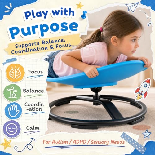 Kids Sensory Swivel Spinning Chair for Autism & ADHD Balance Training