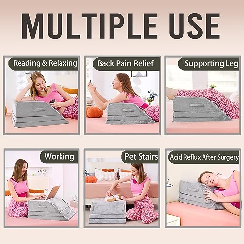 Adjustable Memory Foam Leg Elevation Pillow for Pain Relief