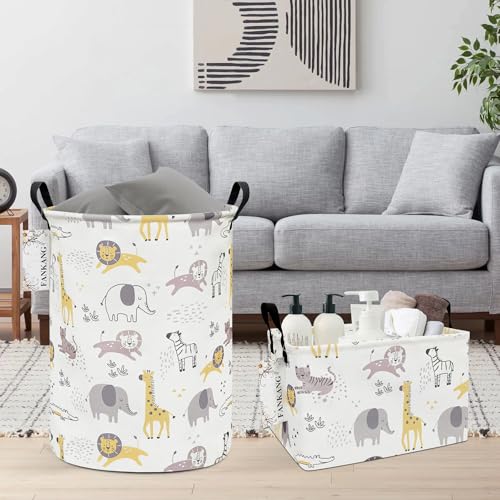 Foldable Animal Nursery Storage Basket with Waterproof Coating