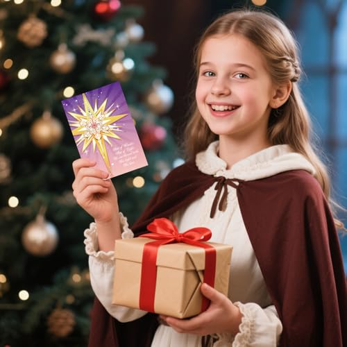 16PCS Religious Nativity Christmas Cards with Envelopes & Stickers - Christian Holiday Greeting Set