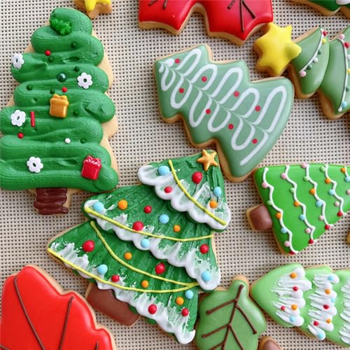 Tree Cookie Cutters Set - 2-Piece Stainless Steel Christmas Shapes