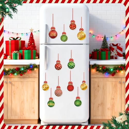 Colorful Christmas Dishwasher Magnets Set - 12Pcs Holiday Fridge & Kitchen Decor