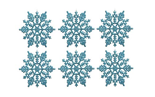 SeaStar Turquoise Snowflake Ornaments 24pcs, Sparkling Iridescent Holiday Decorations
