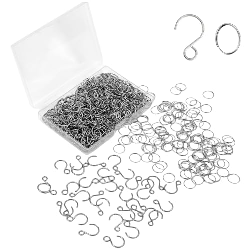 200-Piece Stainless Steel S-Hooks & Split Rings for DIY Ornaments