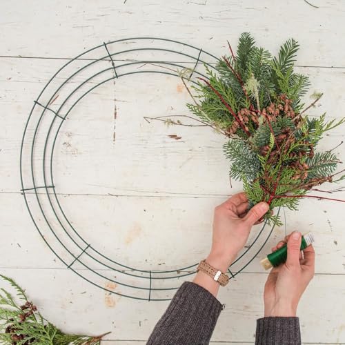20-Inch Green Metal Wreath Frame - 2 Pack Round Iron Wire Form for DIY Decor